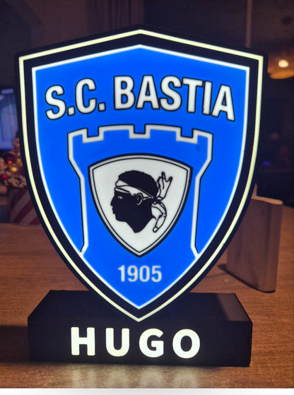 Boîte Lumineuse SC Bastia Personnalisée ⚽💙