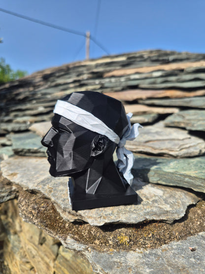 Tête de Maure Corse – Sculpture Low Poly en impression 3D