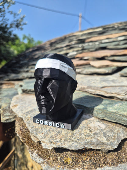 Tête de Maure Corse – Sculpture Low Poly en impression 3D